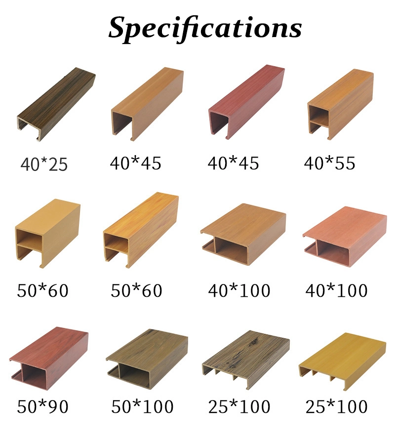 Co-Extrusion Wooden Square Partition WPC Partition Timber Wood Tube